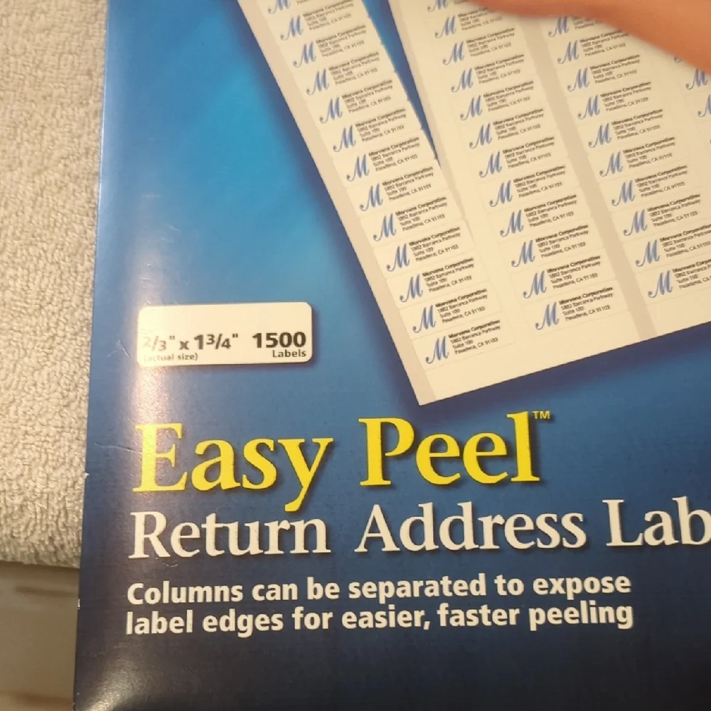 Avery Easy Peel Return Address Labels - Ink Jet 8195